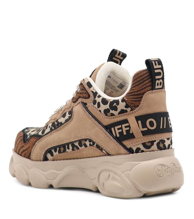Buffalo Dames Platform Sneakers in Beige/Bruin online kopen 