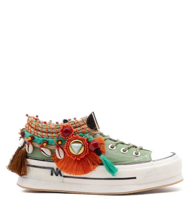 Nan-Ku Couture Dames Platform Sneakers in Groen online kopen 