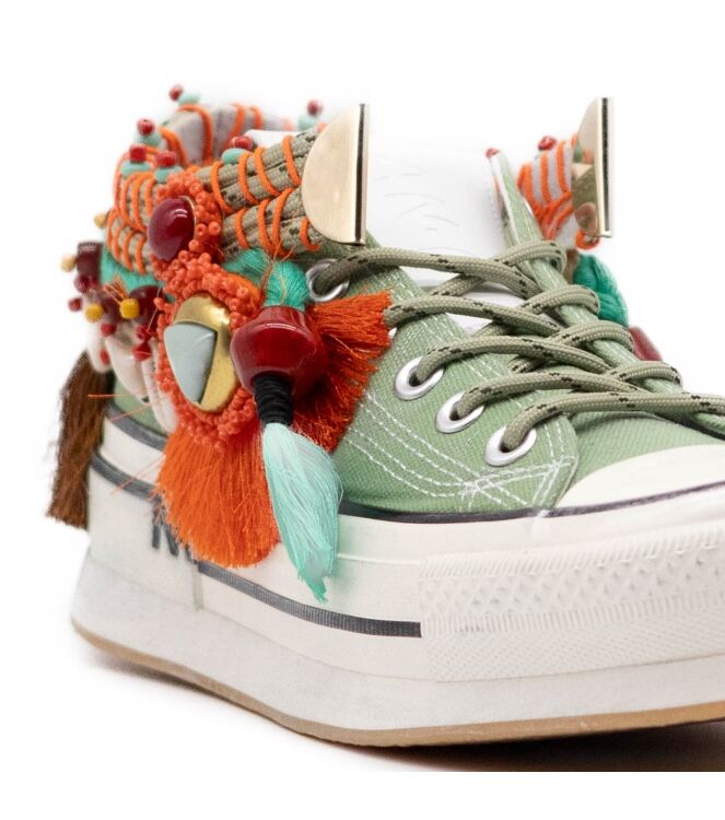 Nan-Ku Couture Dames Platform Sneakers in Groen online kopen 