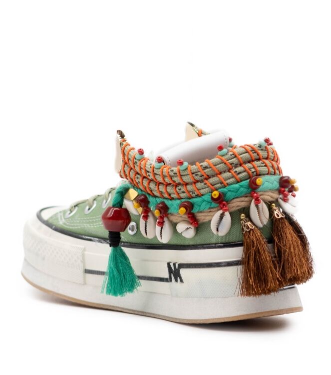 Nan-Ku Couture Dames Platform Sneakers in Groen online kopen 