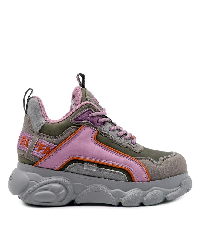 Buffalo Dames Platform Sneakers in Groen/Oud Roze online kopen 
