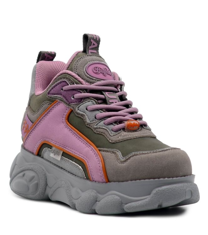 Buffalo Dames Platform Sneakers in Groen/Oud Roze online kopen 