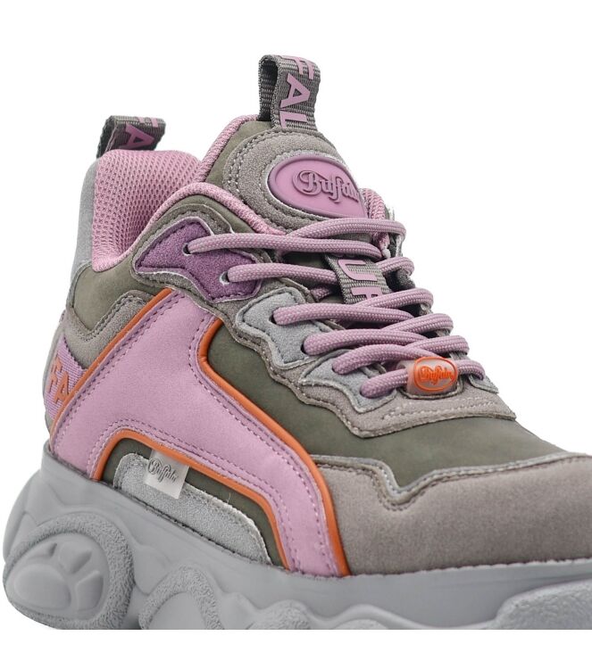 Buffalo Dames Platform Sneakers in Groen/Oud Roze online kopen 
