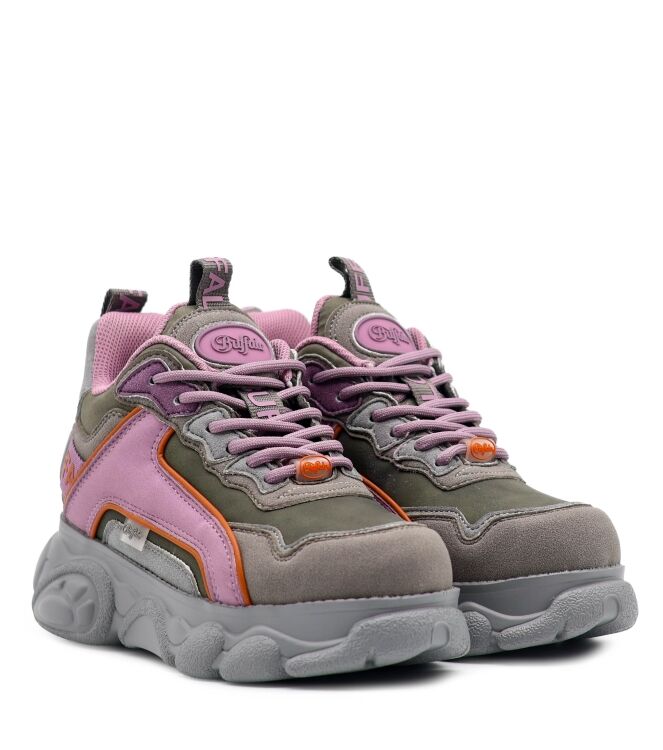 Buffalo Dames Platform Sneakers in Groen/Oud Roze online kopen 