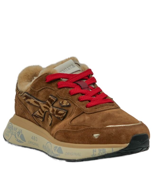 Premiata Premiata danes sneakers gevoerd bruin Var8532M Premiata Danes Sneakers Gevoerd Bruin