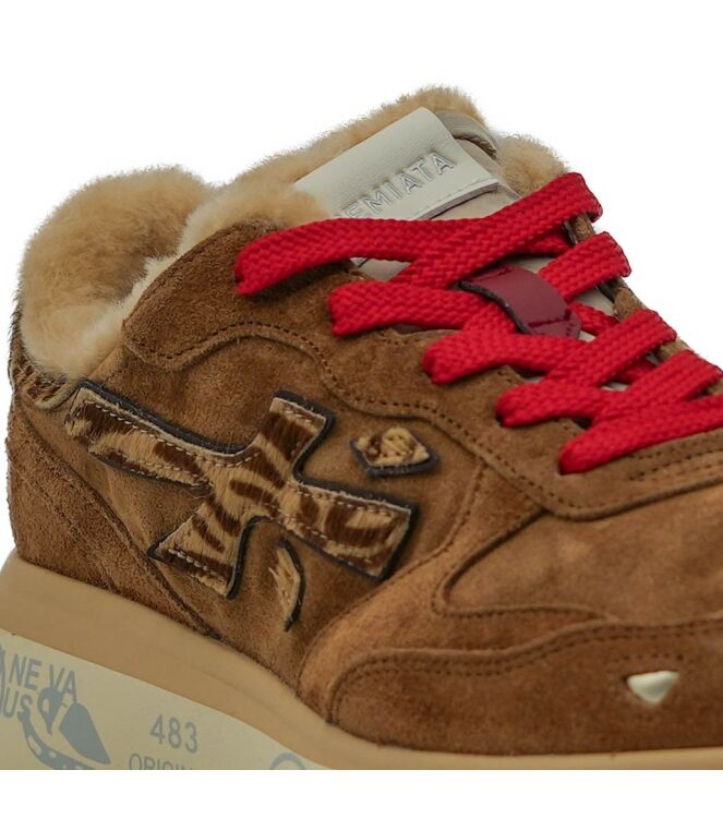 Premiata Premiata danes sneakers gevoerd bruin Var8532M Premiata Danes Sneakers Gevoerd Bruin