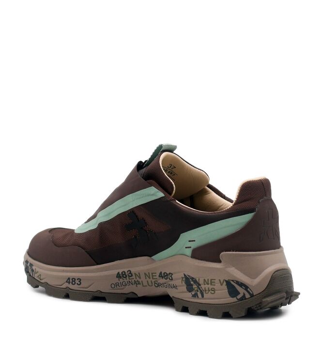 Premiata Premiata dames sneakers met rits bruin Var497 Premiata Dames Sneakers Met Rits Bruin