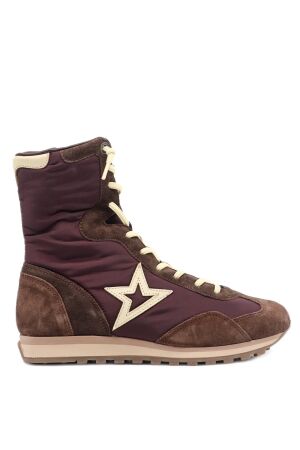 Cetti dames hoge sneakers bruin combi