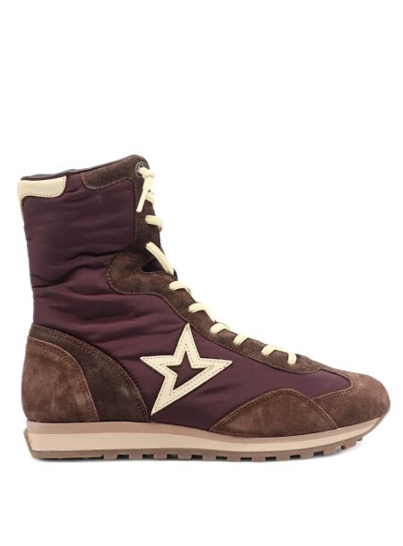 Cetti Dames hoge sneakers bruin combi