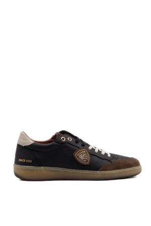 Blauer heren sneakers zwart bruin