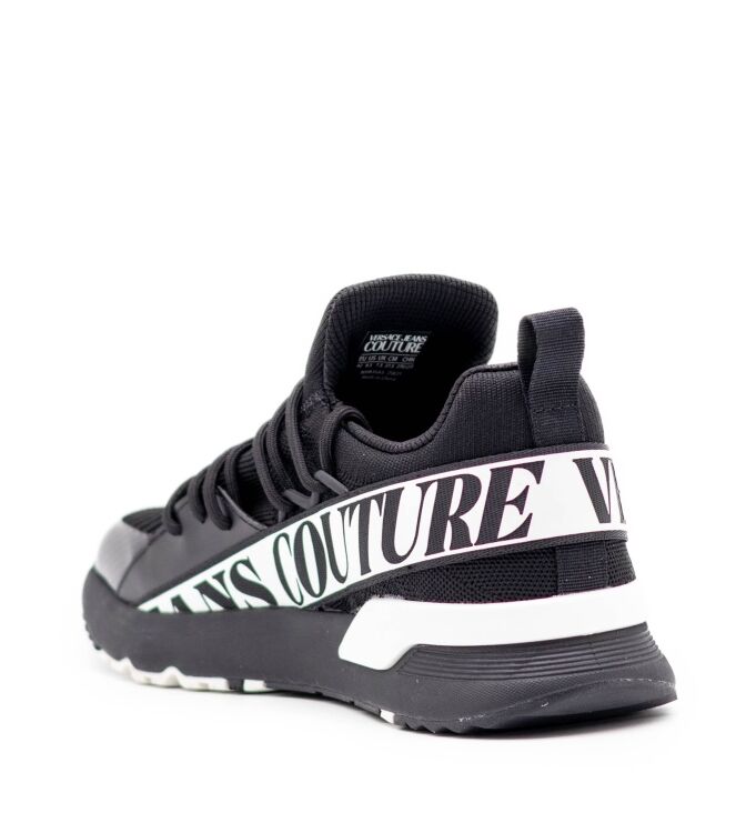 Versace Jeans Versace Jeans heren sneakers zwart combi Black Shiny Coated Versace Jeans Couture Heren Sneakers in Zwart online kopen