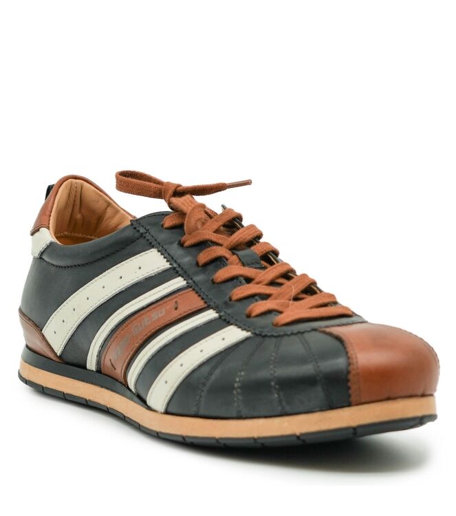Kamo Gutsu Kamo Gutsu heren sneakers zwart cognac Nero Cognac Kamo Gutsu Heren Sneakers in Zwart online kopen