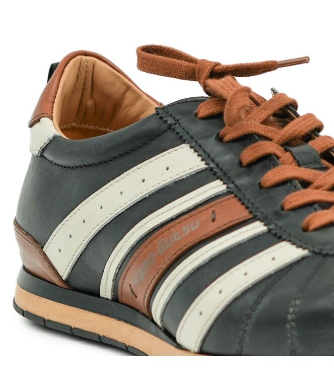 Kamo Gutsu Kamo Gutsu heren sneakers zwart cognac Nero Cognac Kamo Gutsu Heren Sneakers in Zwart online kopen