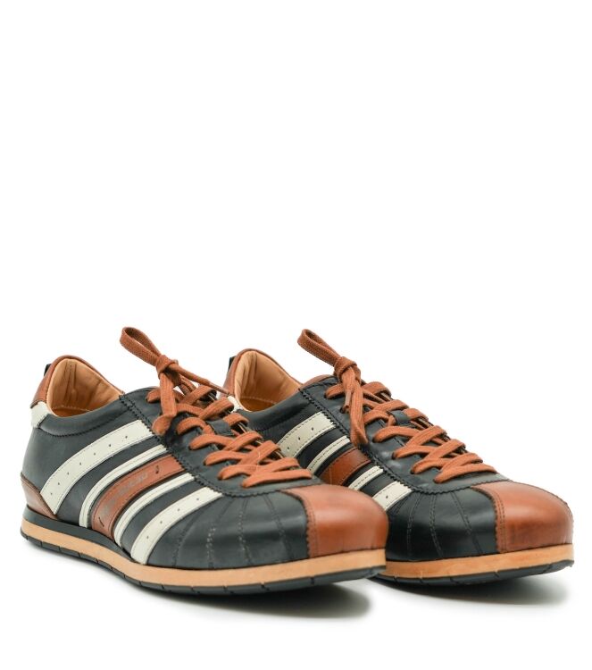 Kamo Gutsu Kamo Gutsu heren sneakers zwart cognac Nero Cognac Kamo Gutsu Heren Sneakers in Zwart online kopen