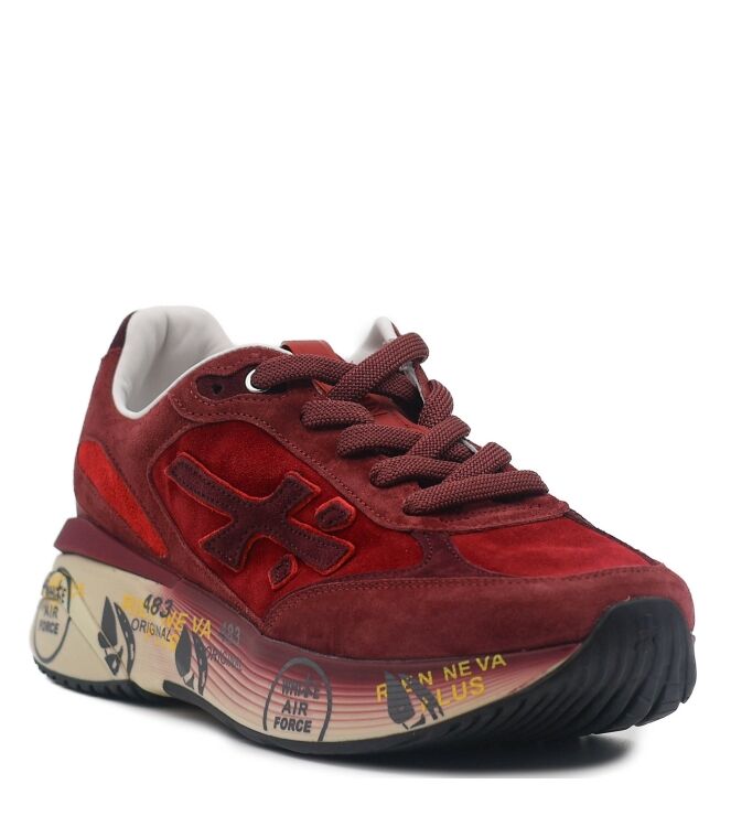 Premiata Heren Sneakers in Bordeaux Rood online kopen 