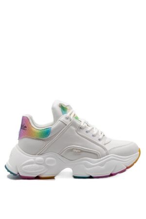 Buffalo heren sneakers wit rainbow