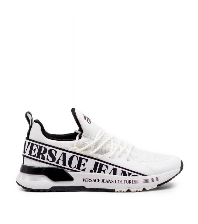 Versace Jeans Versace Jeans heren sneaker wit combi White Shiny Coated Versace Jeans Couture Heren Sneakers in Wit online kopen