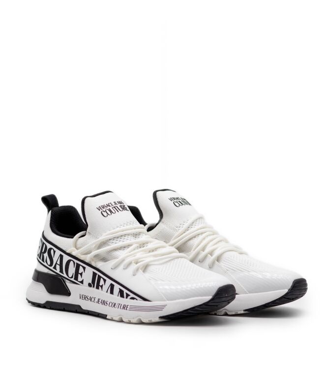 Versace Jeans Versace Jeans heren sneaker wit combi White Shiny Coated Versace Jeans Couture Heren Sneakers in Wit online kopen