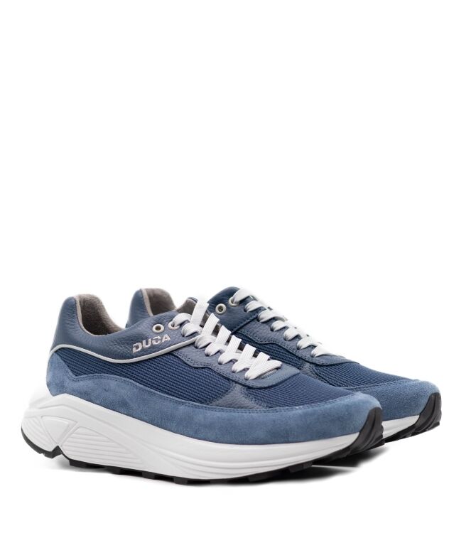 Duca Heren Sneakers in Blauw Gewassen online kopen 