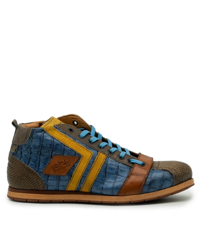 Kamo Gutsu Kamo Gutsu heren sneakers blauw bruin Topo Ginepro Ocra Kamo Gutsu Heren Sneakers Blauw Bruin