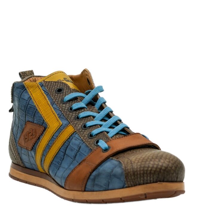 Kamo Gutsu Kamo Gutsu heren sneakers blauw bruin Topo Ginepro Ocra Kamo Gutsu Heren Sneakers Blauw Bruin