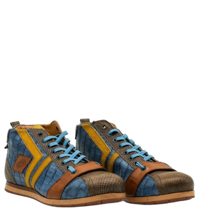 Kamo Gutsu Kamo Gutsu heren sneakers blauw bruin Topo Ginepro Ocra Kamo Gutsu Heren Sneakers Blauw Bruin