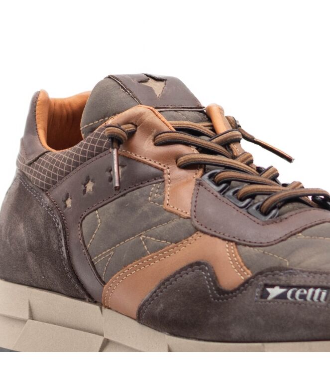 Cetti Cetti heren sneakers bruin Ante Cooper Moka Cetti Heren Sneakers in Bruin Combi online kopen