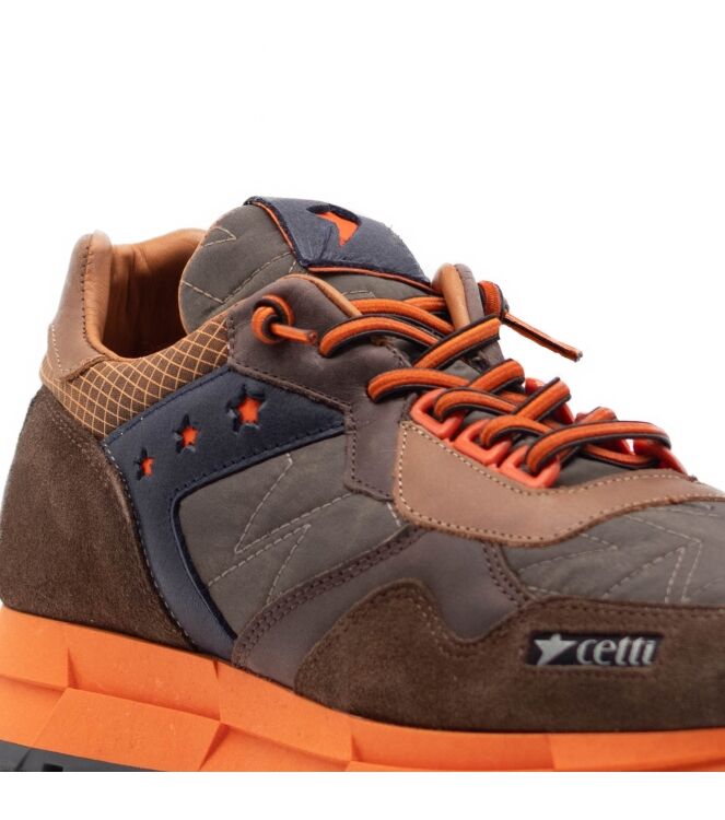 Cetti Cetti heren sneakers bruin Ante Star Oxido Cetti Heren Sneakers in Bruin Combi online kopen