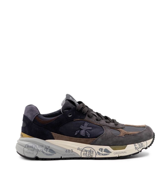 Premiata Premiata heren sneaker bruin combi Var8426 Premiata Heren Sneakers in Bruin Combi online kopen
