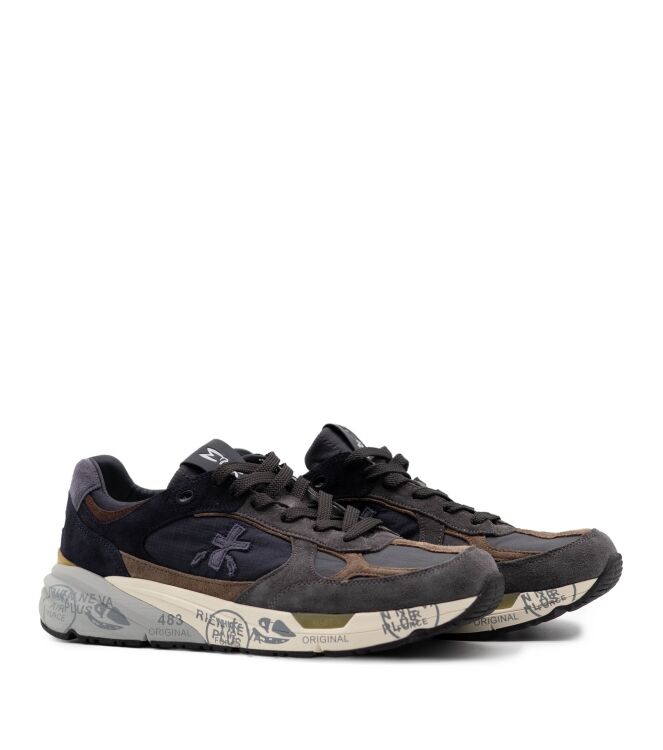 Premiata Premiata heren sneaker bruin combi Var8426 Premiata Heren Sneakers in Bruin Combi online kopen