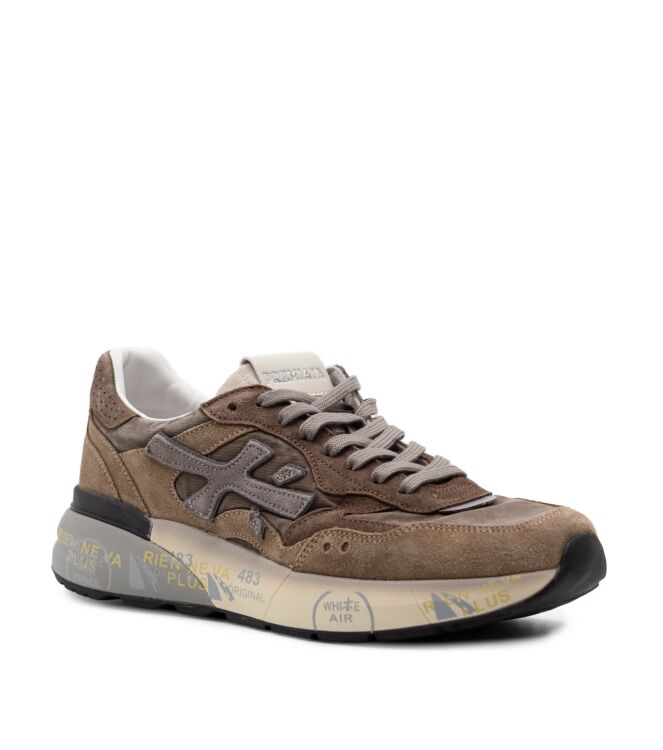Premiata Premiata heren sneakers bruin combi Var8437 Premiata Heren Sneakers in Bruin online kopen