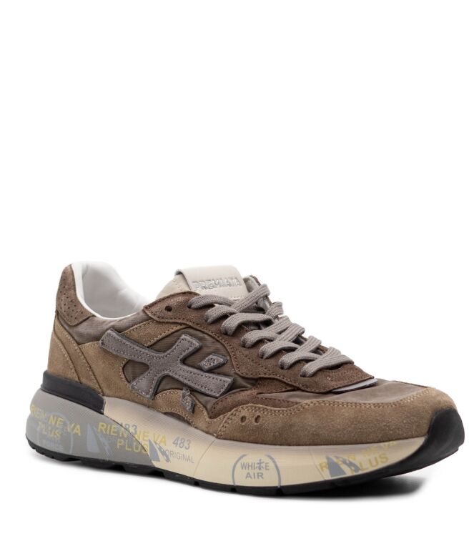 Premiata Premiata heren sneakers bruin combi Var8437 Premiata Heren Sneakers in Bruin online kopen