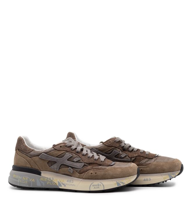 Premiata Premiata heren sneakers bruin combi Var8437 Premiata Heren Sneakers in Bruin online kopen