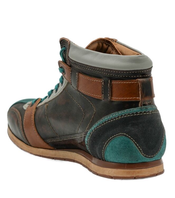Kamo Gutsu Kamo Gutsu heren veterschoenen bruin groen Alga Caffee Kamo Gutsu Heren Veterschoenen Bruin Groen