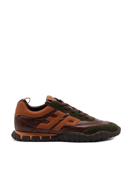 3p Heren sneakers bruin groen