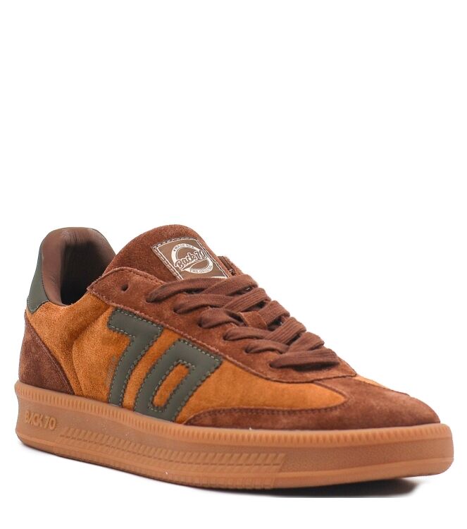 Back 70 Back 70 heren sneakers bruin cognac Suede Couio Olive Back 70 Heren Sneakers in Bruin online kopen