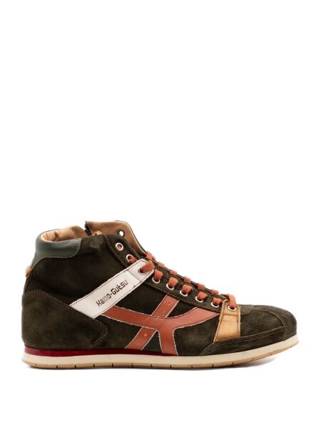 Kamo gutsu Heren sneakers donker groen sued