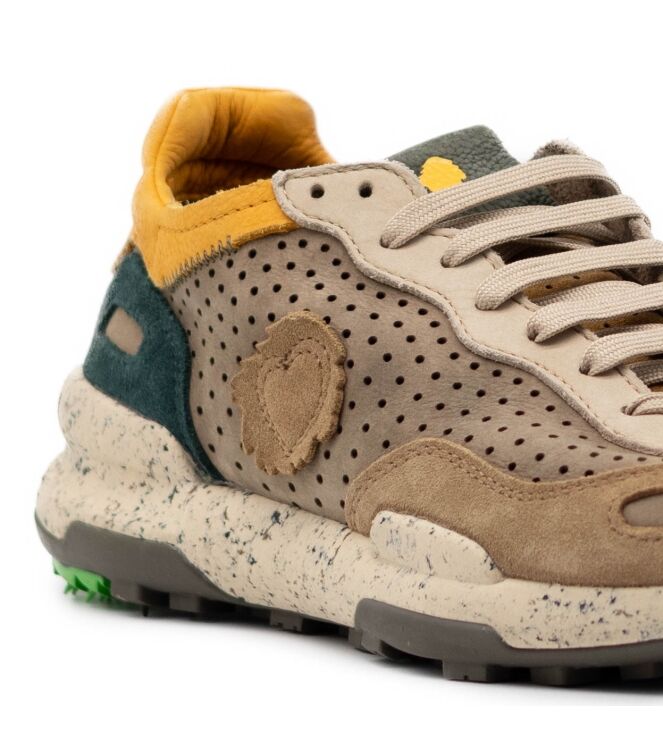 satorisan  Heren Sneakers Rubberzolen Groen 