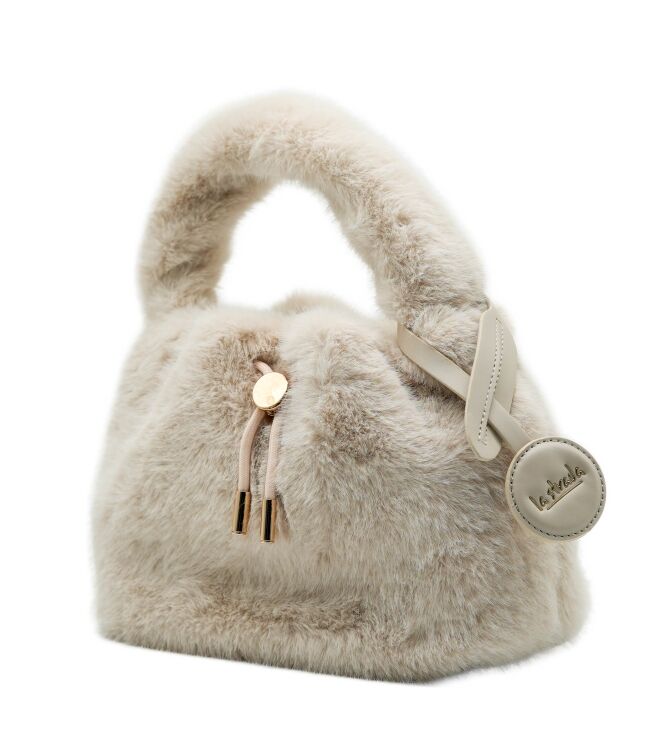 la strada la strada dames tassen Beige Fur la strada Dames Tassen Beige Fur 05 beige