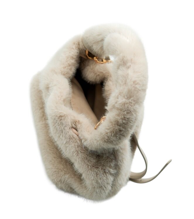 la strada la strada dames tassen Beige Fur la strada Dames Tassen Beige Fur 05 beige